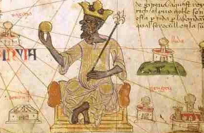 Mansa Musa is shown on this Spanish map of Africa.
